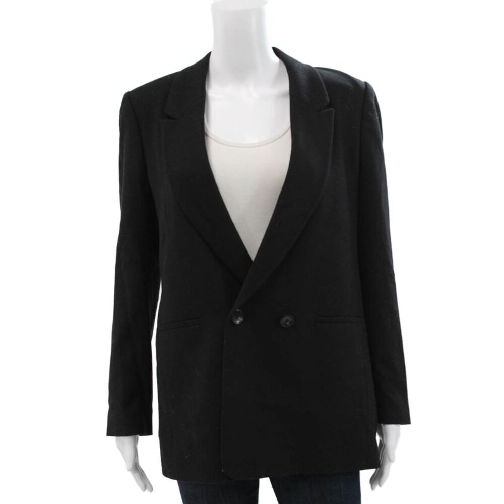 Cuyana Womens Basic Jacket Black Button Long Sleeve Size M